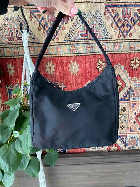 vintage prada nylon hobo bag